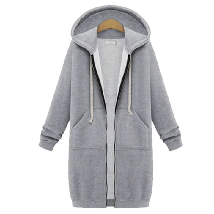 Women's Autumn Winter Thick Hooded Parka with Zipper Pocket