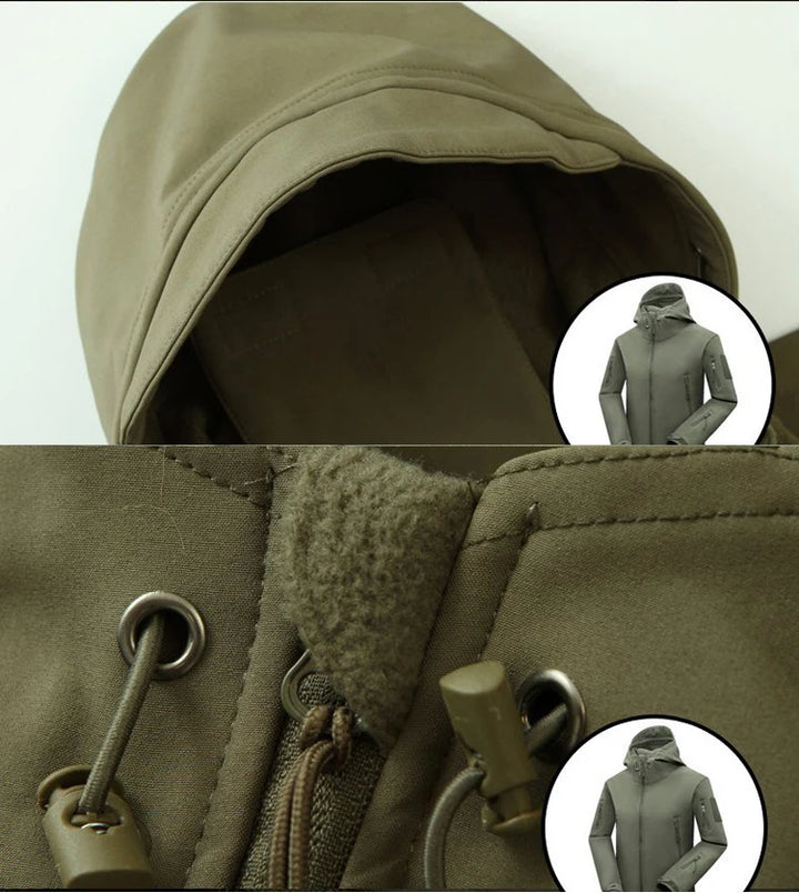 Men's Softshell Fleece Coat for Outdoor Fishing, Hiking, and Camping