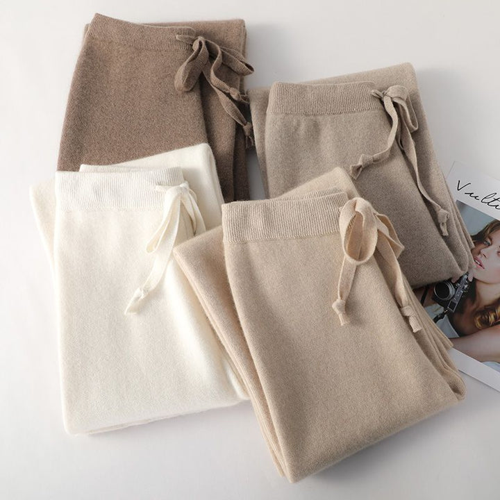 Women's Refined Knit Wide Leg Drawstring Lounge Pants