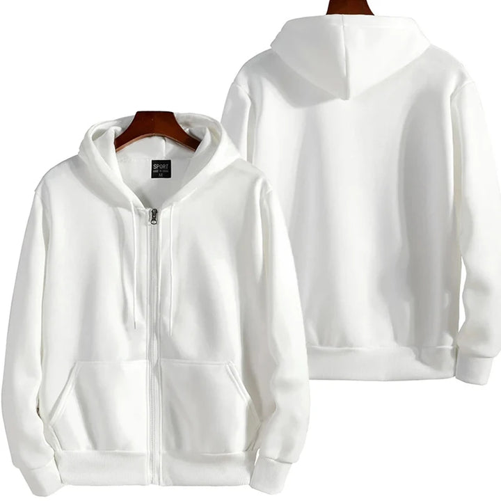 Men's Casual Long Sleeve Zipper Hoodie for Autumn Winter Wear