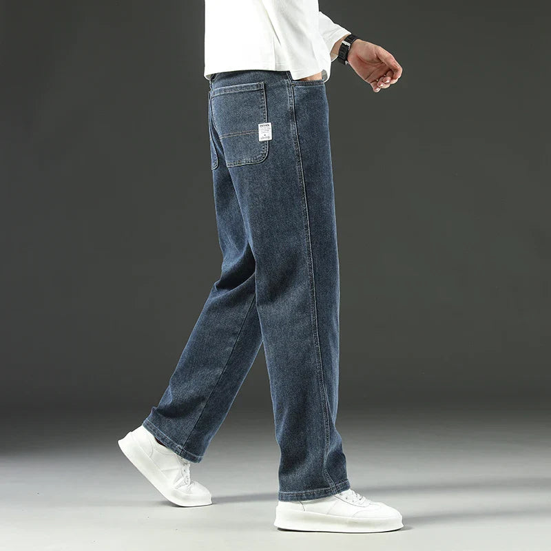 Men's Stretch Straight Leg Jeans – Dark Wash Denim