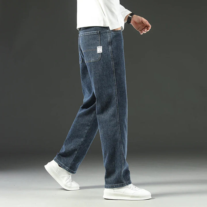 Men's Stretch Straight Leg Jeans – Dark Wash Denim