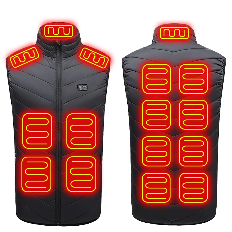 Men's 21-Zone Electric Heated Vest for Winter Sports and Camping