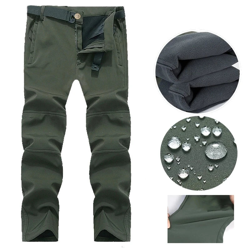 Men's Softshell Fleece Jacket - Windproof Hooded Coat for Outdoor Activities