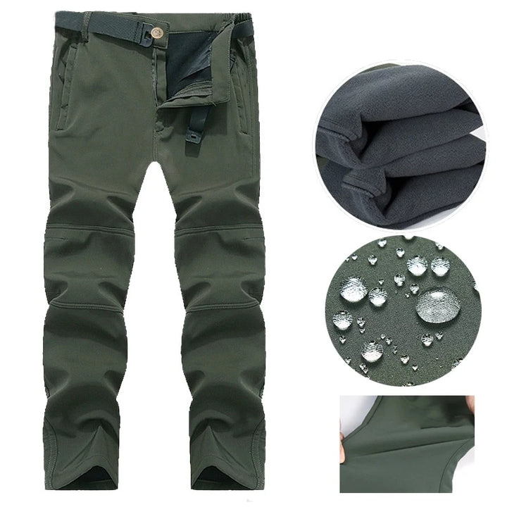 Men's Softshell Fleece Jacket - Windproof Hooded Coat for Outdoor Activities
