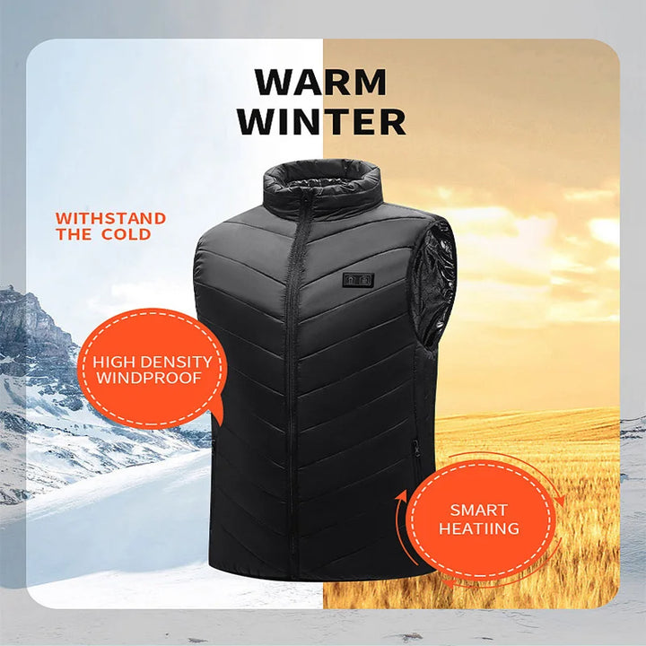 Men's 21-Zone Electric Heated Vest for Winter Sports and Camping