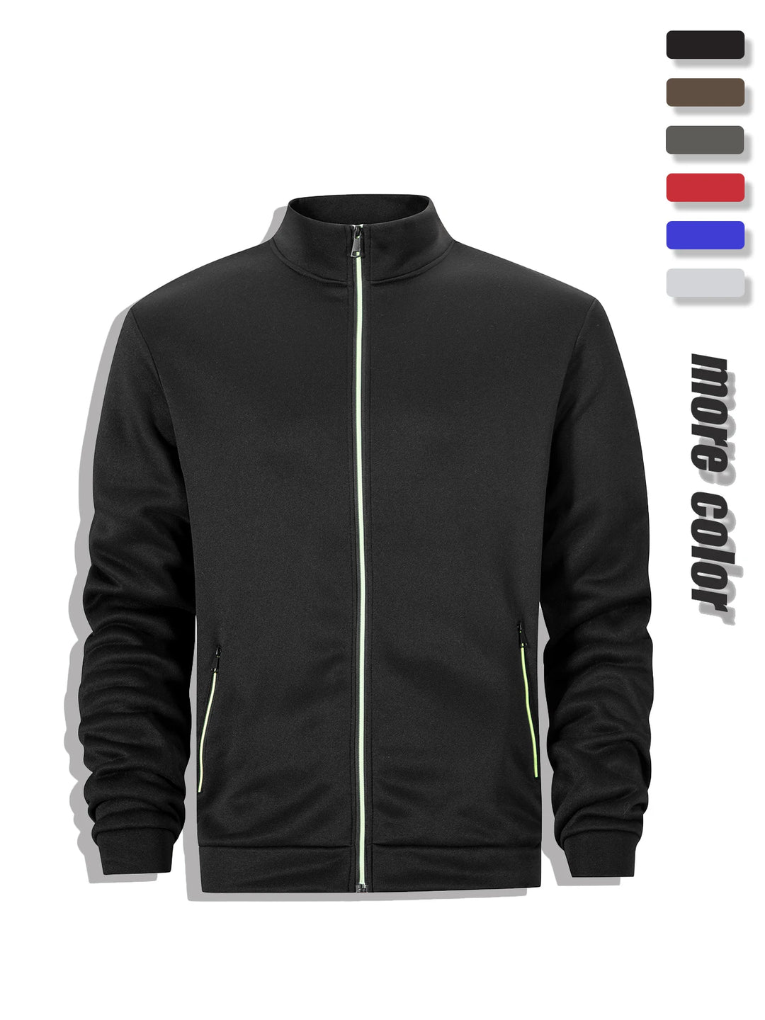 Men's Casual Full Zip Stand Collar Sweatshirt Coat for Autumn Winter