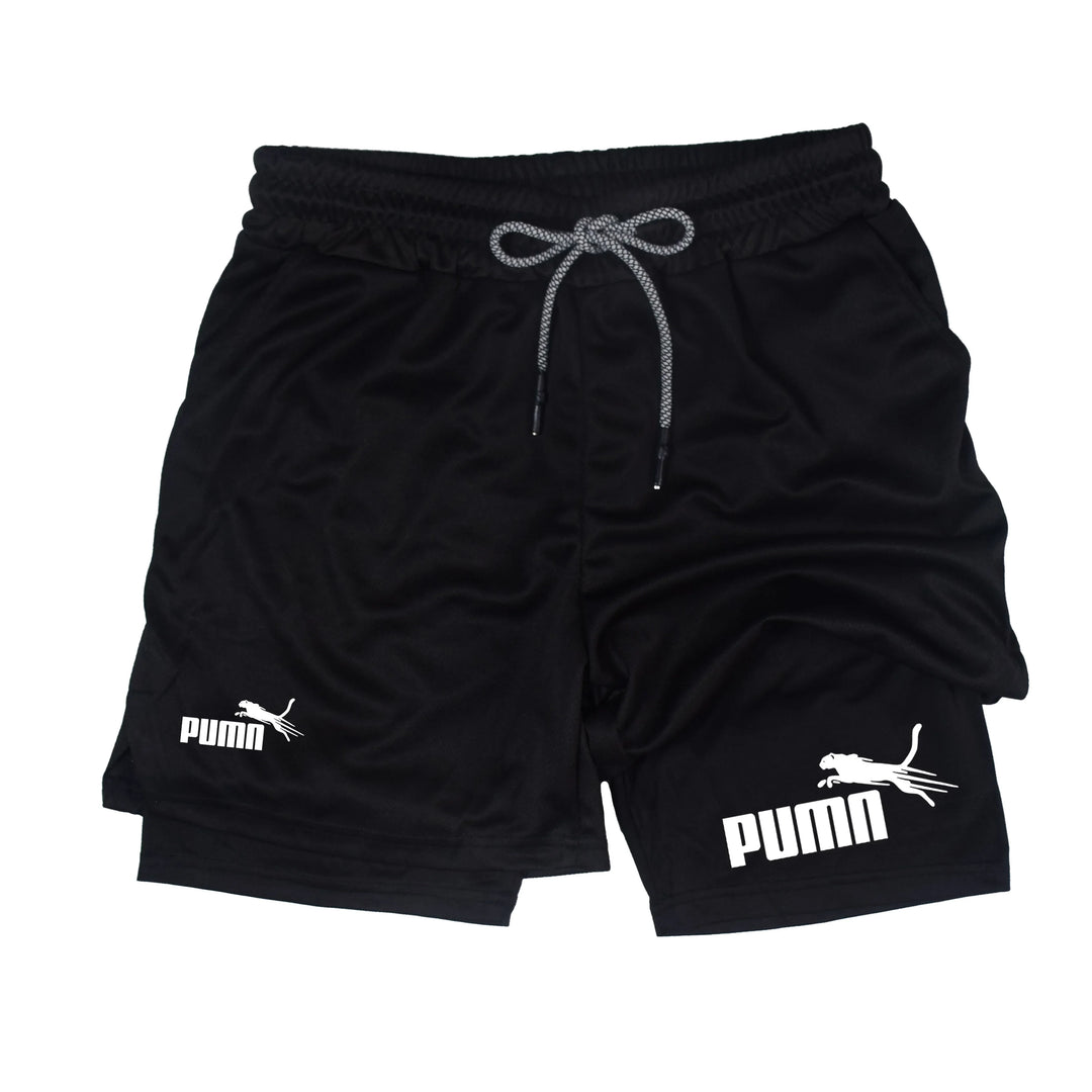 Men's Summer Breathable Two in One Compression Shorts Quick Drying M-3XL