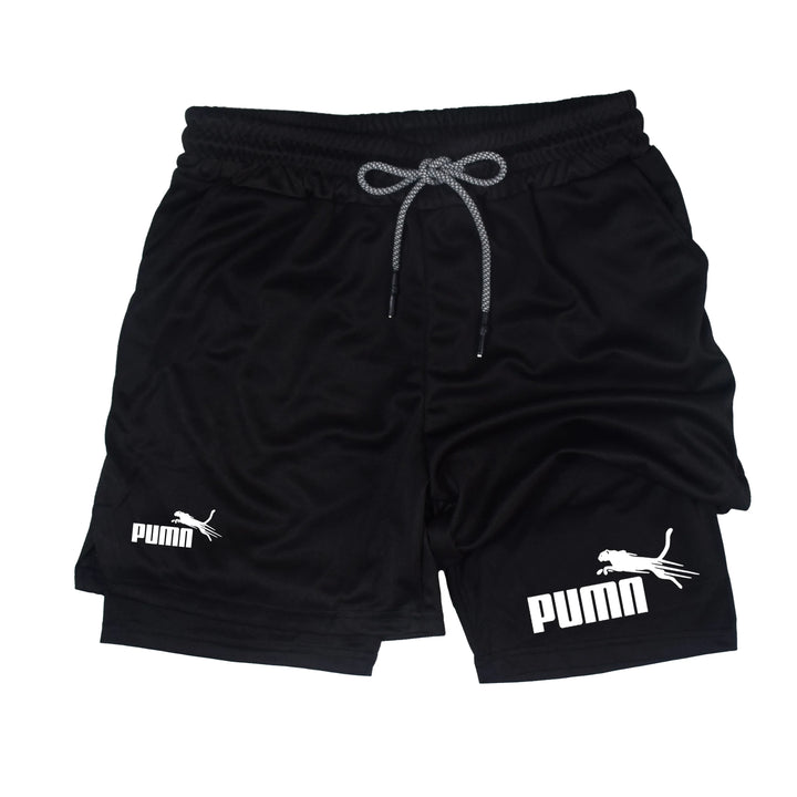 Men's Summer Breathable Two in One Compression Shorts Quick Drying M-3XL