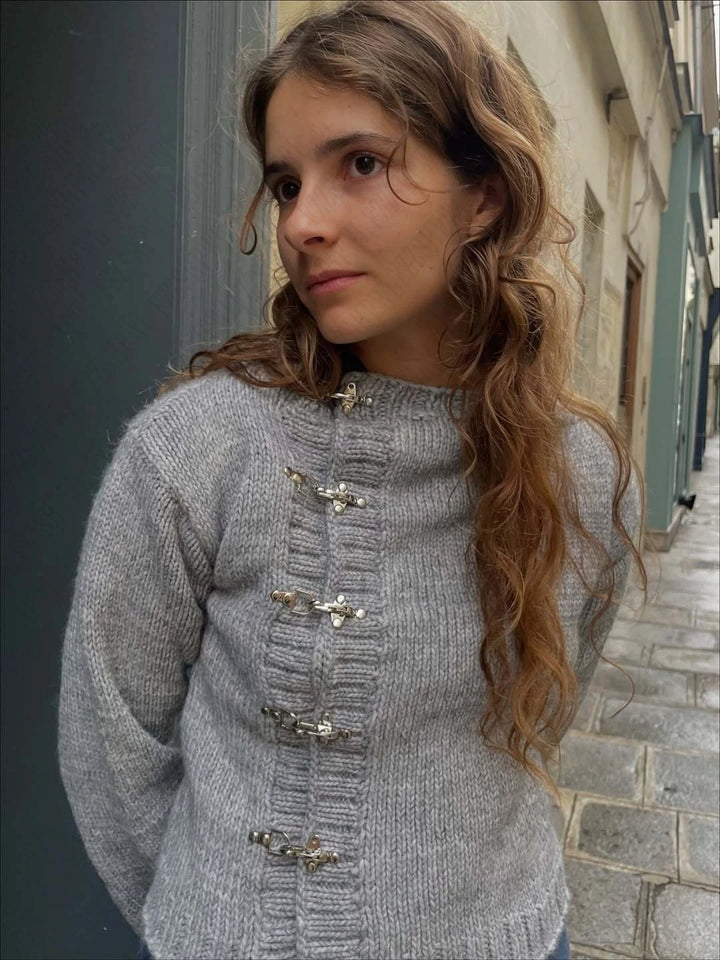 Women's Retro Y2K High Street Button Solid Color Hoodie Jacket