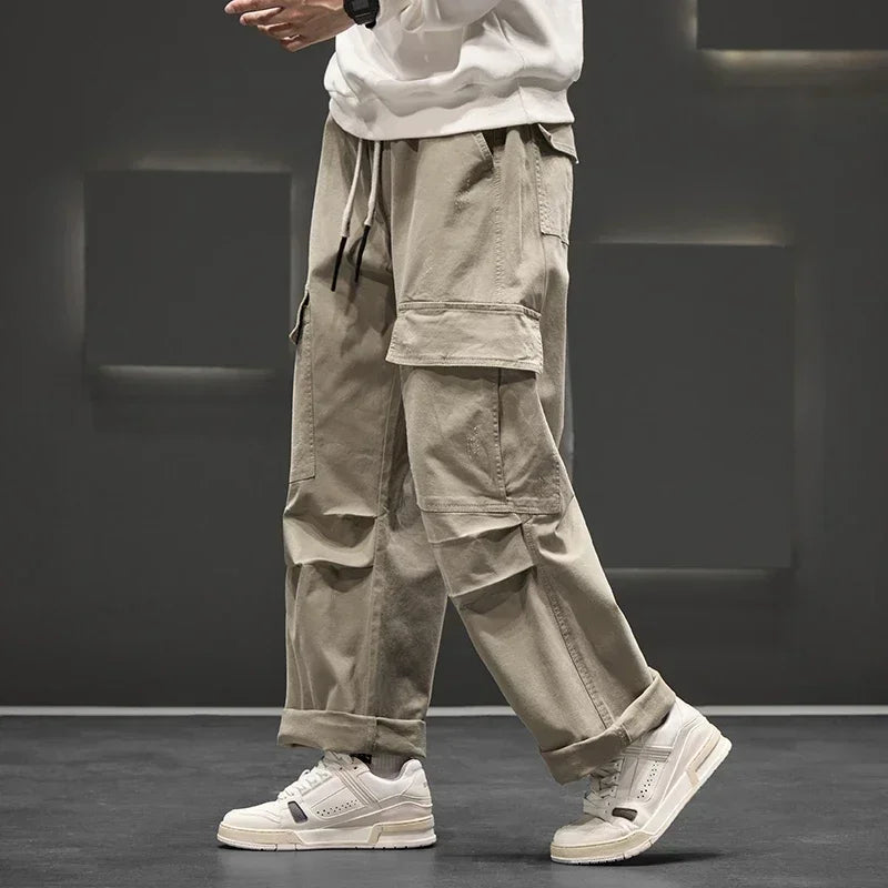 Men's Wide-Leg Cargo Pants – Relaxed Fit Streetwear Style