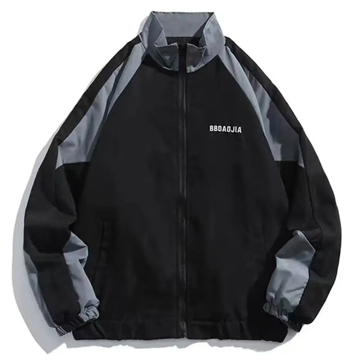 Men's Reflective Striped Hip Hop Zipper Coat, Thin Windbreaker