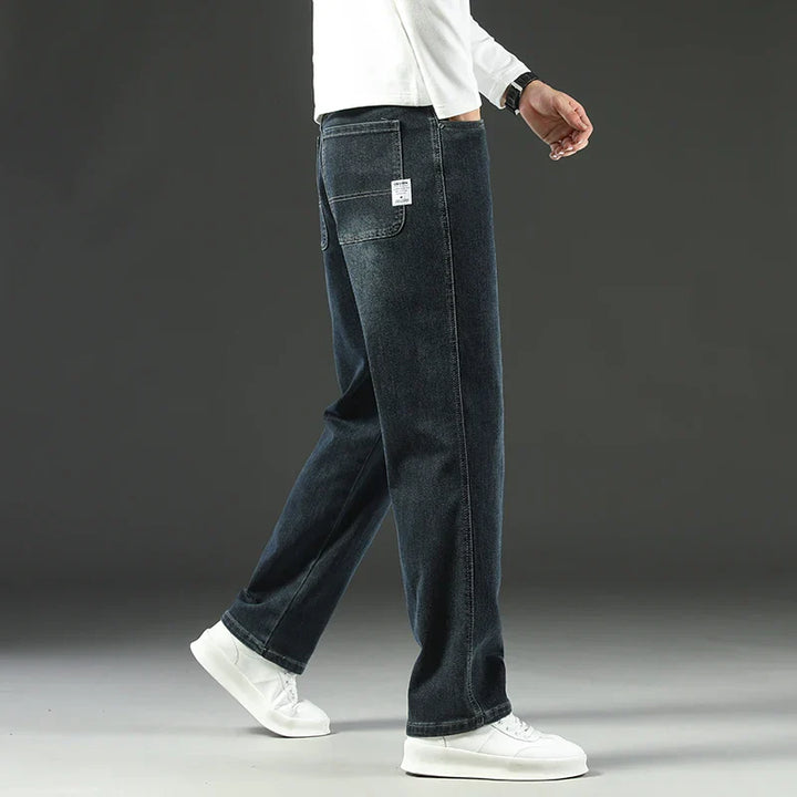 Men's Stretch Straight Leg Jeans – Dark Wash Denim