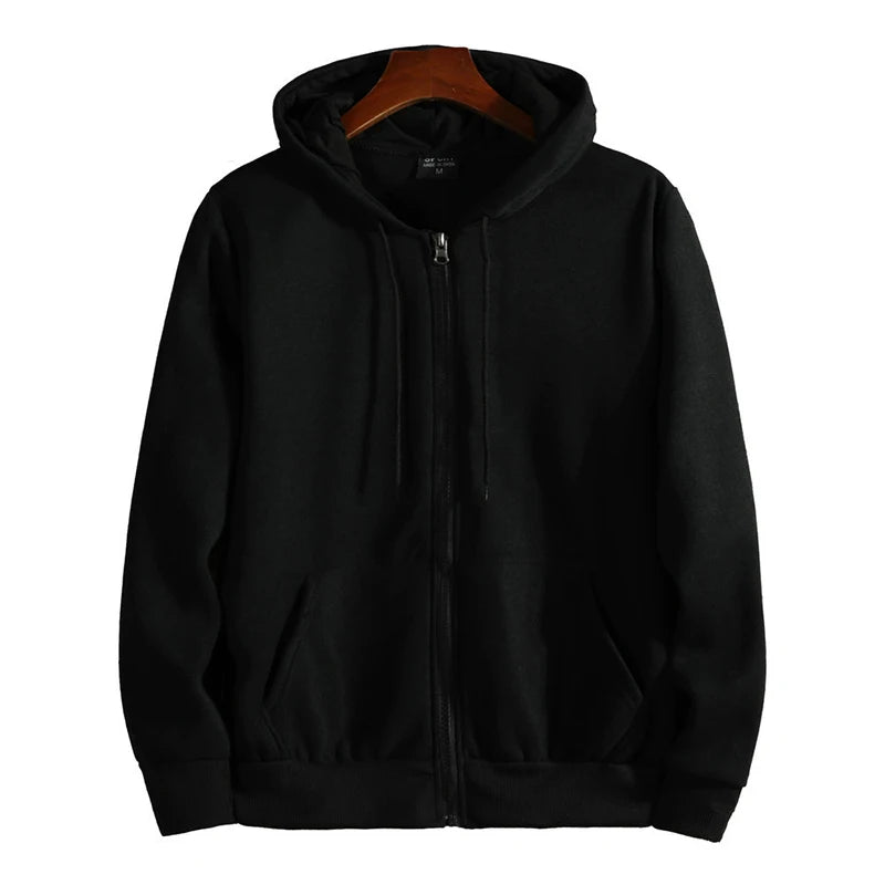 Men's Casual Long Sleeve Zipper Hoodie for Autumn Winter Wear
