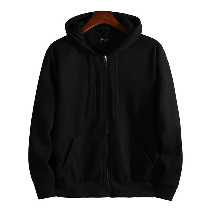 Men's Casual Long Sleeve Zipper Hoodie for Autumn Winter Wear