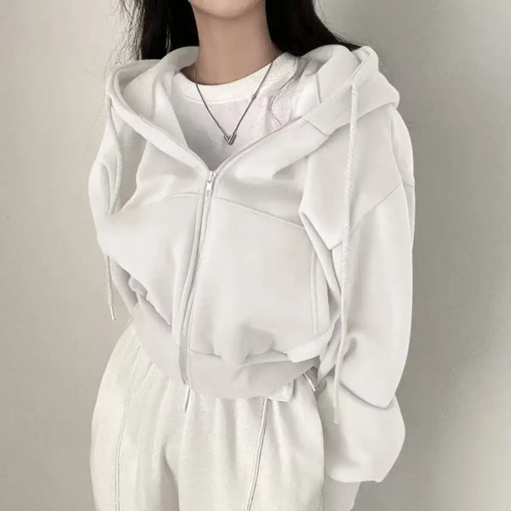 Women's Warm Fleece Lined Zip Up Hoodies for Autumn Winter Fashion