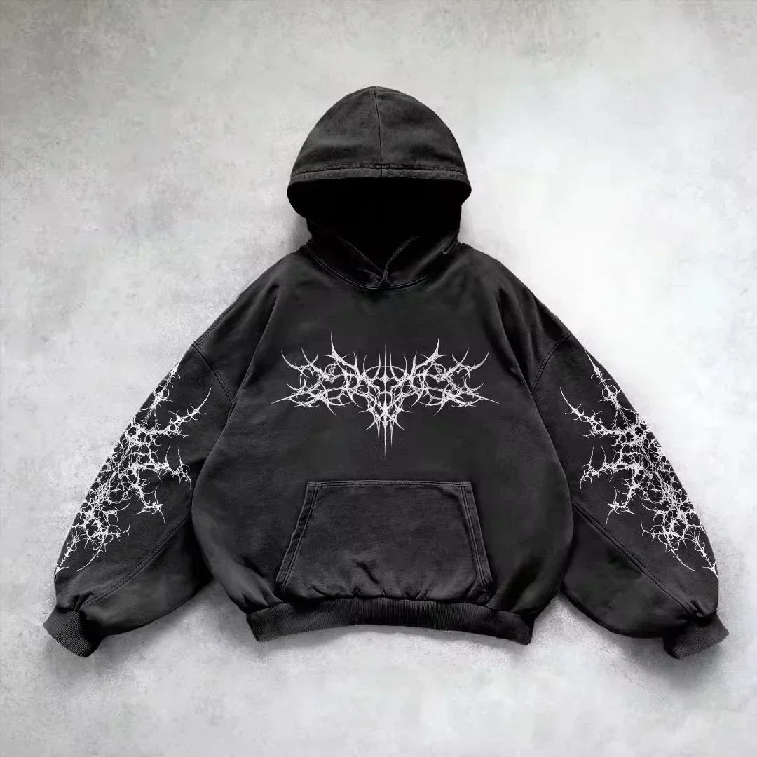 Women's Y2K Hip Hop Trend Zipper Hoodie Casual Vintage Sweatshirt