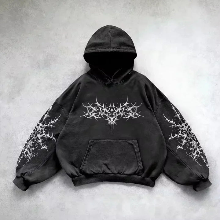 Women's Y2K Hip Hop Trend Zipper Hoodie Casual Vintage Sweatshirt