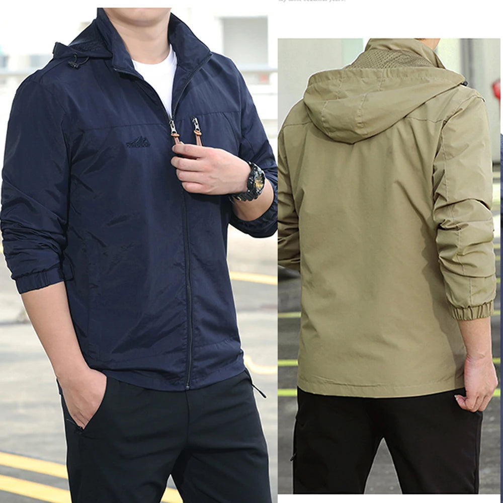 Men's Waterproof Tactical Hooded Windbreaker Coat for Winter