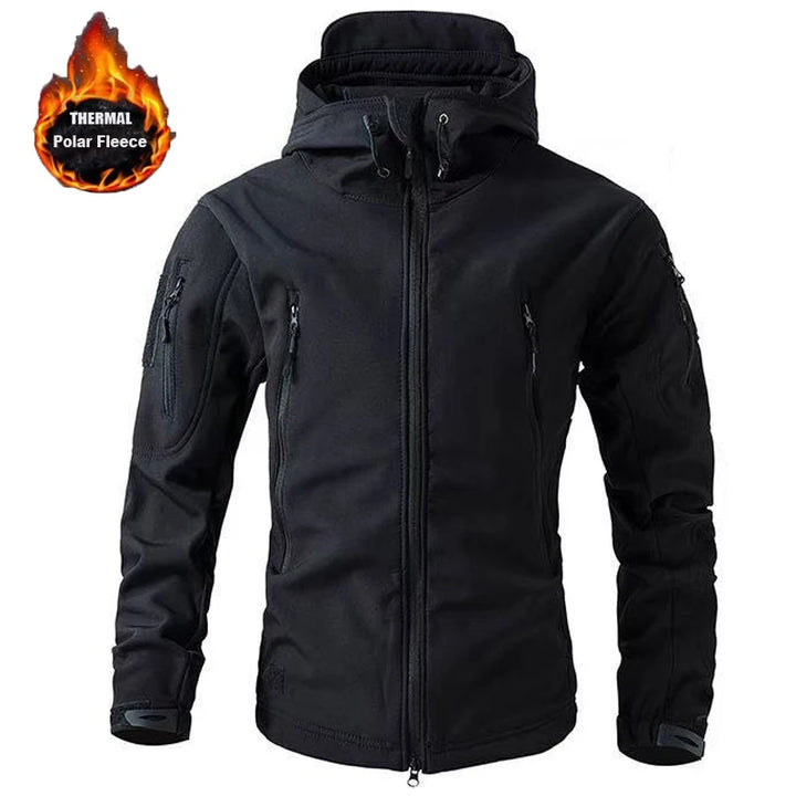Men's Softshell Fleece Coat for Outdoor Fishing, Hiking, and Camping