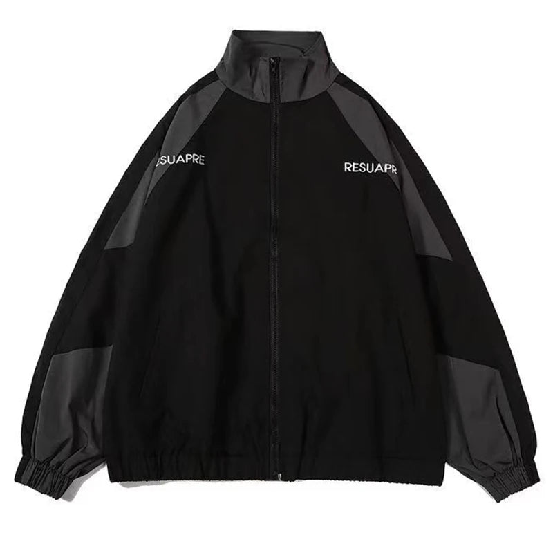 Men's Reflective Striped Windbreaker Coat for Hip Hop Streetwear