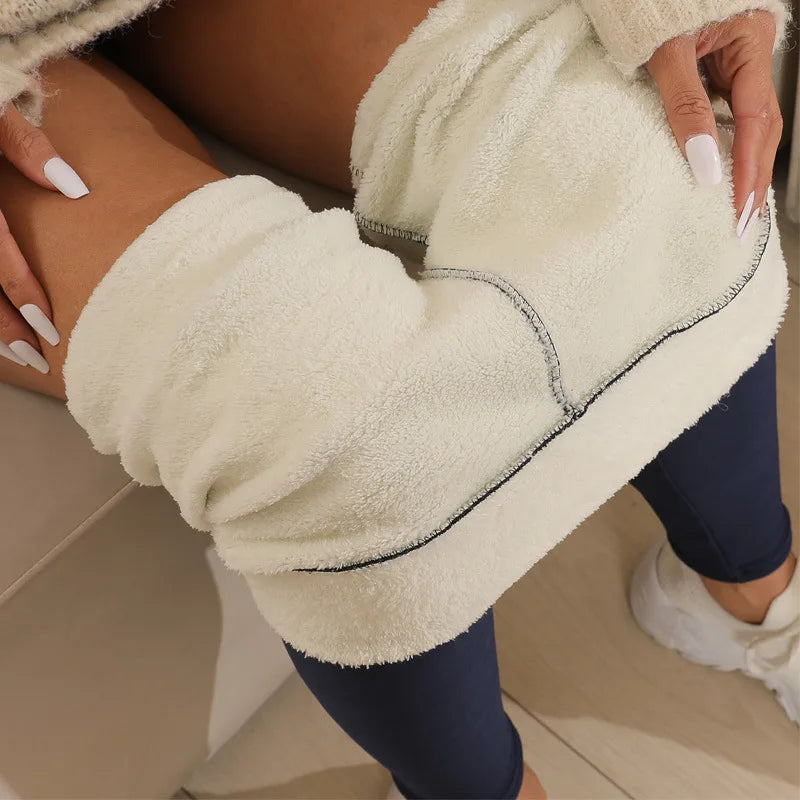 Women's High Waist Thermal Fleece Leggings for Winter Casual Wear