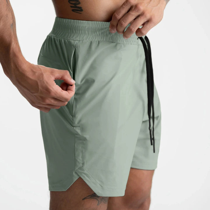 Men's Quick-Drying Solid Color Fitness Shorts for Casual Running