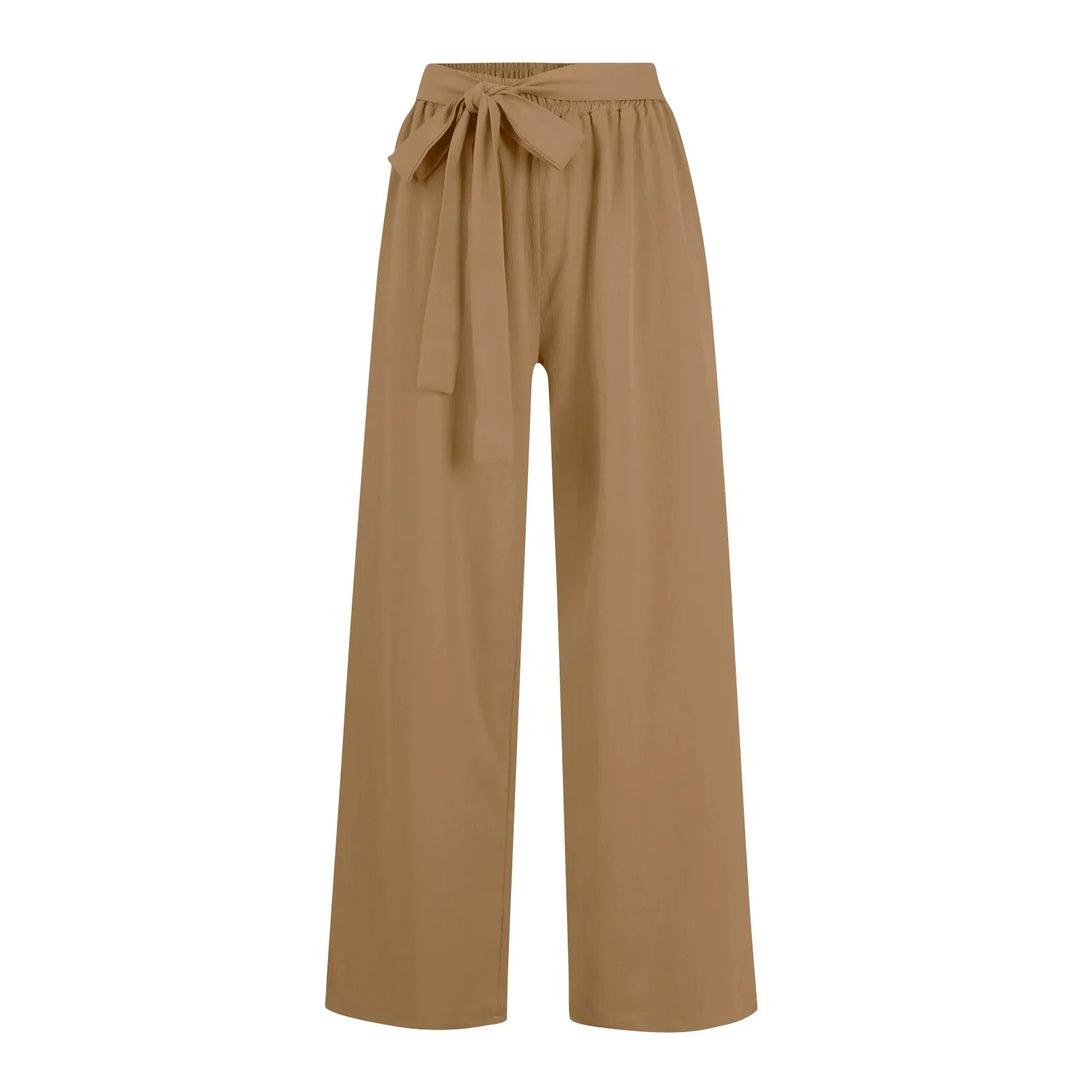 Women's Pleated Wide-Leg Tie-Front Trousers