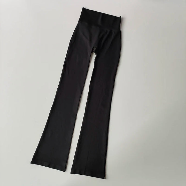 Women's High Waist Compression Seamless Micro Flared Yoga Leggings Pants