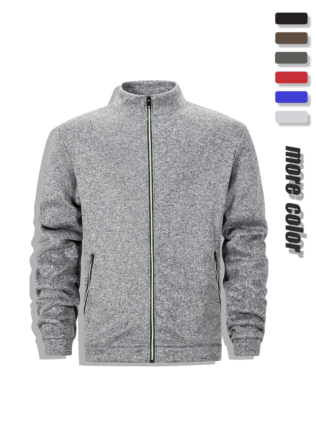 Men's Casual Full Zip Stand Collar Sweatshirt Coat for Autumn Winter