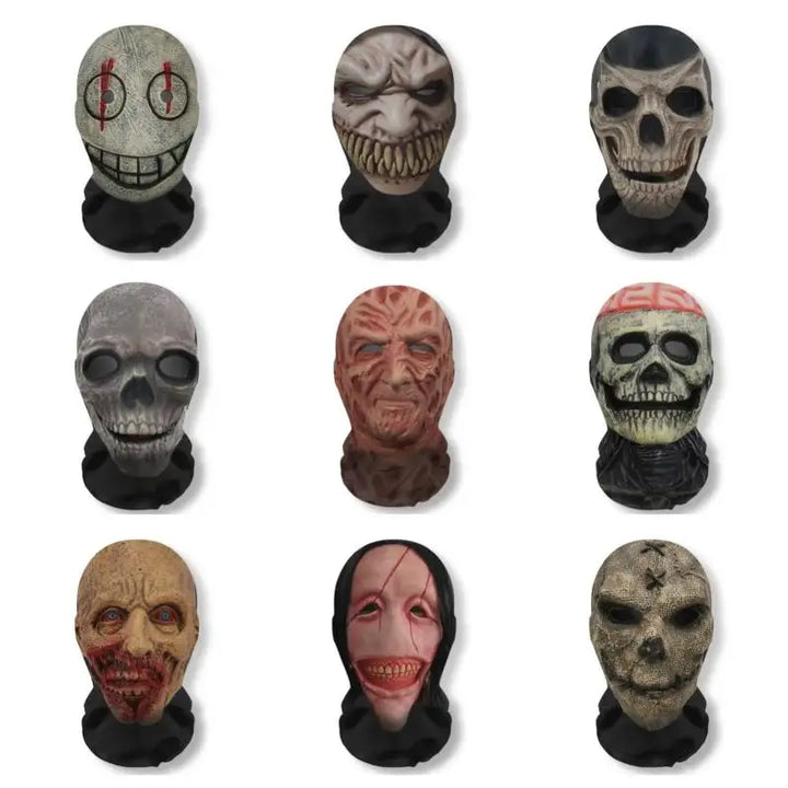 Halloween's 3D Ghost Face Mask Costumes, Stretch Mesh Full Skull Headgear