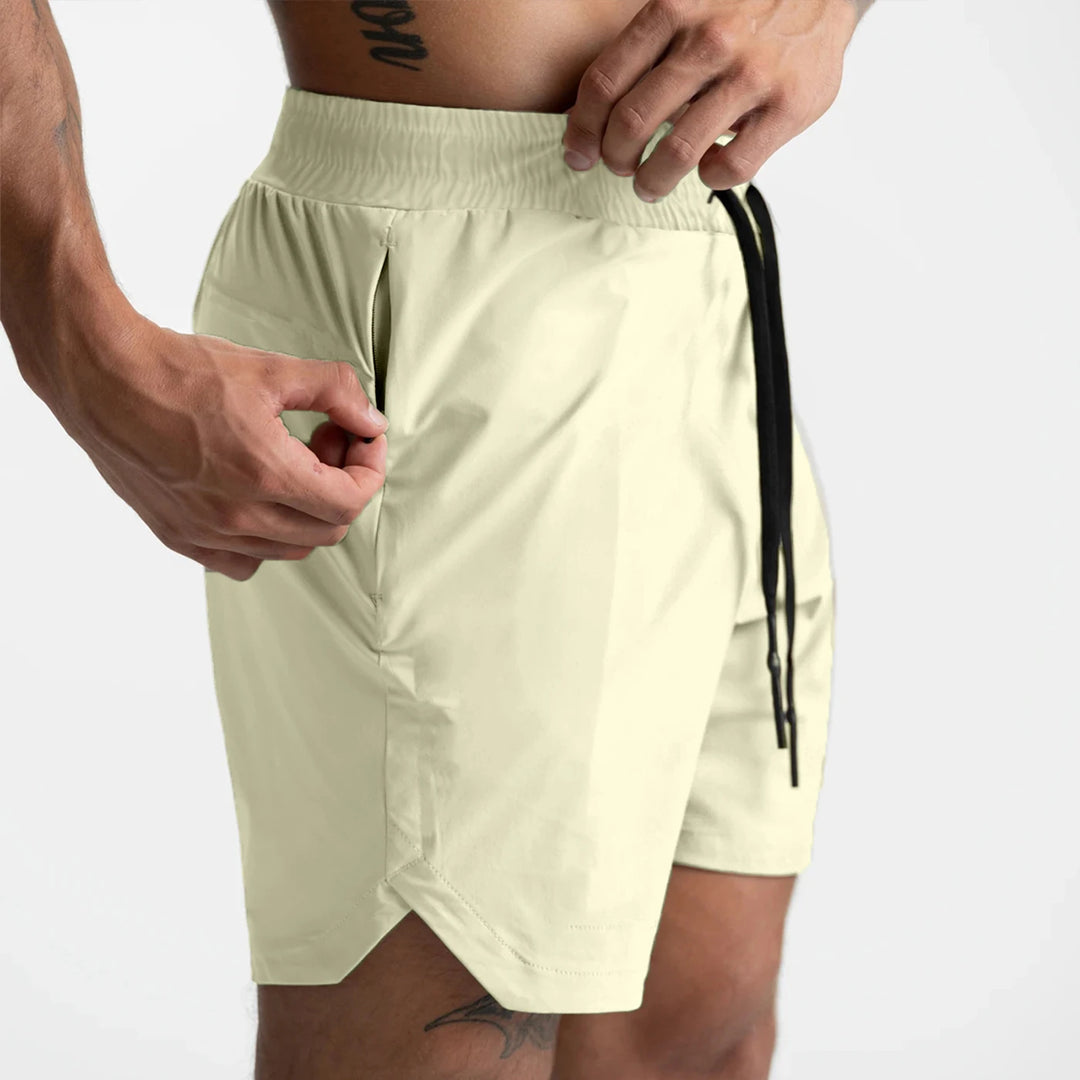 Men's Quick-Drying Solid Color Fitness Shorts for Casual Running