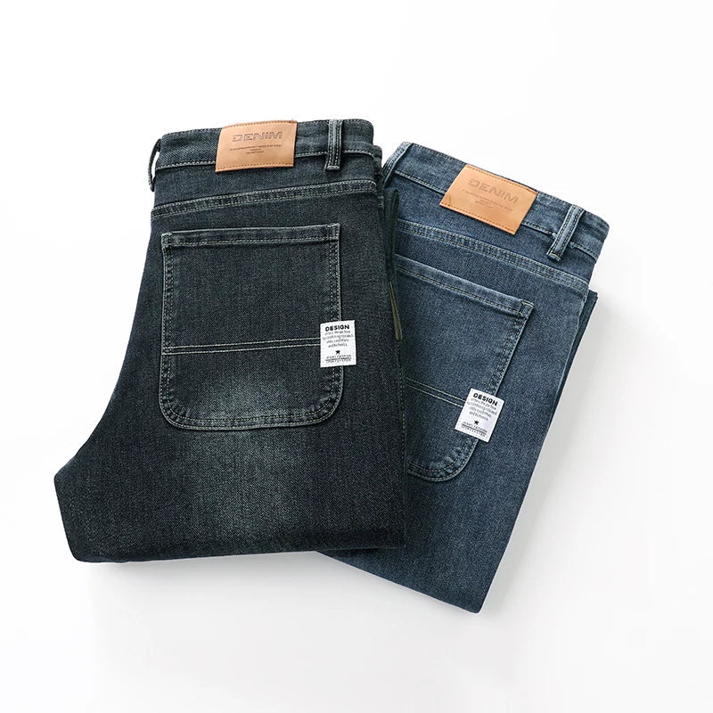 Men's Stretch Straight Leg Jeans – Dark Wash Denim
