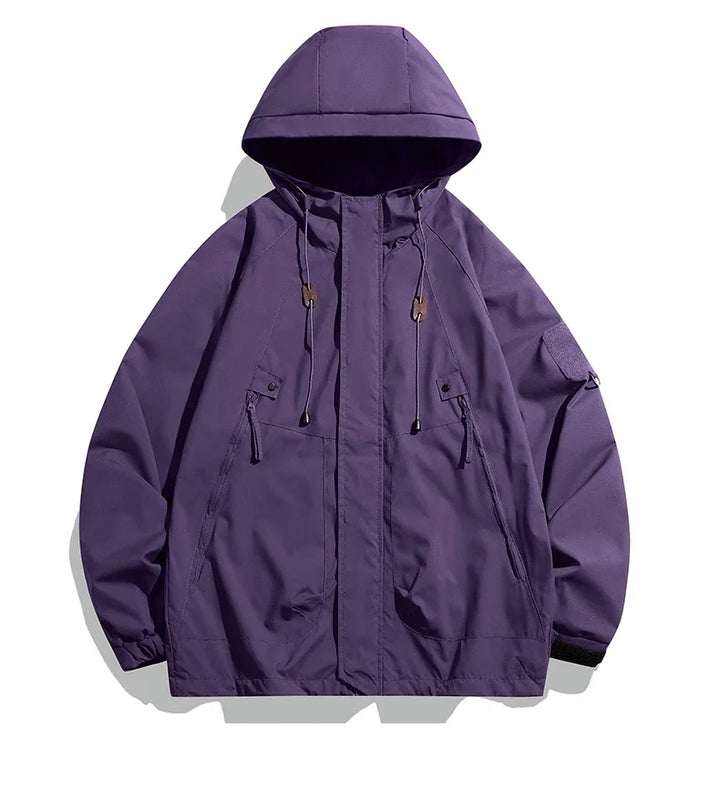 Men's Waterproof Hooded Windbreaker Coat for Hiking and Camping