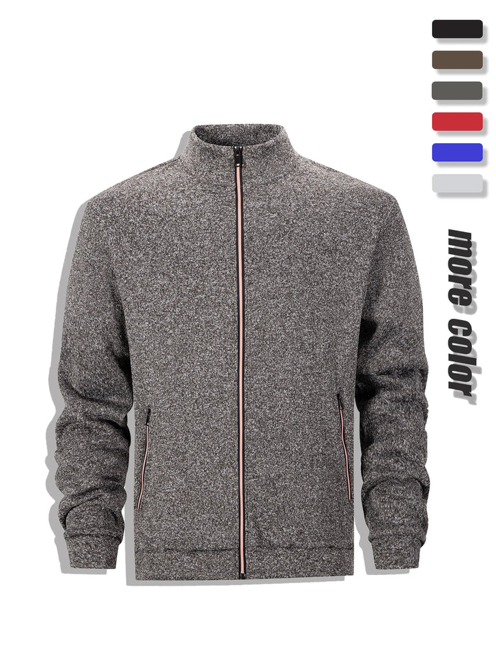 Men's Casual Full Zip Stand Collar Sweatshirt Coat for Autumn Winter
