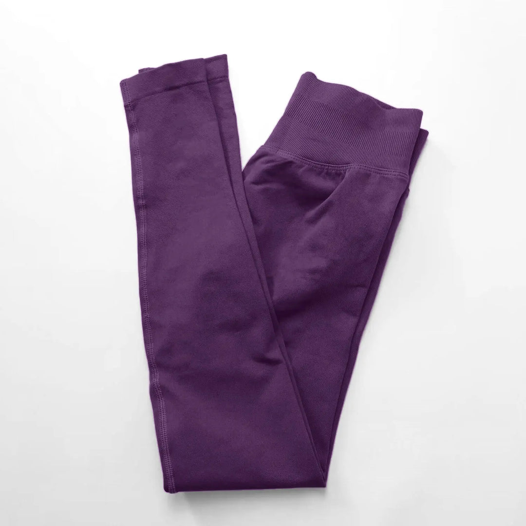 Women's Seamless Yoga Leggings with Low Rib Waistband for Fitness