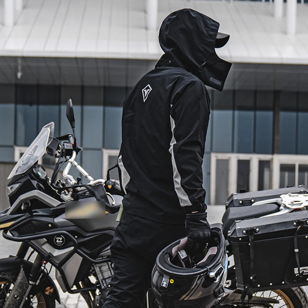 Unisex Waterproof Motorcycle Rain Suit for Camping, Hiking, and Fishing