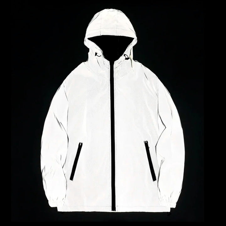 Men's Reflective Coat for Nightwear - Solid Color Polyester Fashion