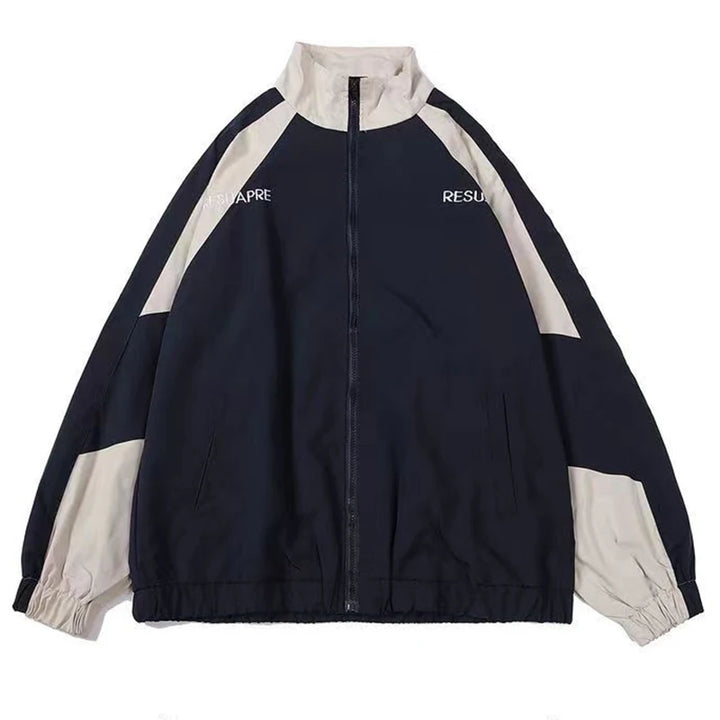 Men's Reflective Striped Windbreaker Coat for Hip Hop Streetwear