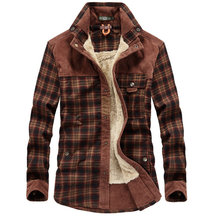 Men's Checked Shirt with Sherpa Lining for Comfort and Style