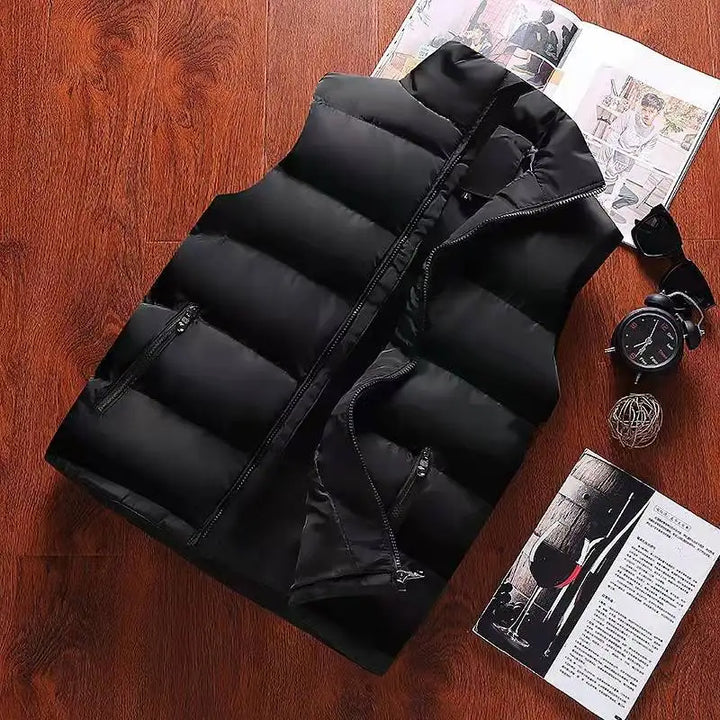 Men's Warm Waterproof Sleeveless Vest Jacket for Winter and Autumn