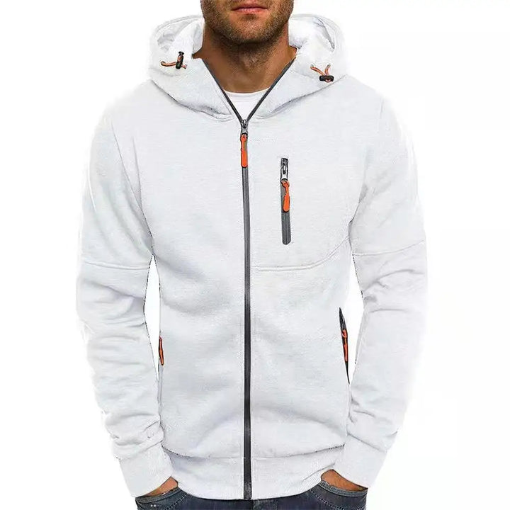 Men's Long Sleeve Zipper Hooded Sweatshirt Casual Sports Jacket