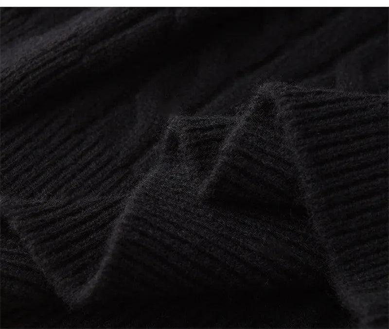 Men's Half-High Collar Zipper Knitting Sweater