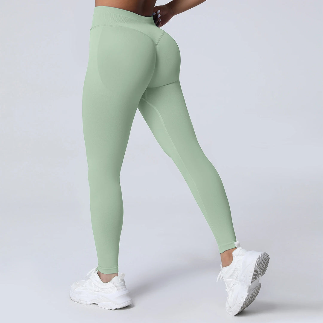 Women's Push-Up Low-Rise Seamless Yoga Leggings Pants for Gym Fitness