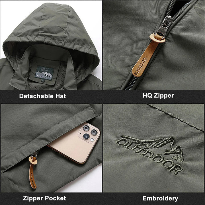Men's Waterproof Tactical Hooded Windbreaker Coat for Winter