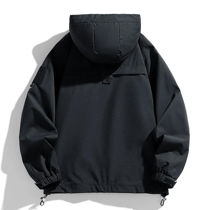 Men's Waterproof Hooded Windbreaker Coat for Hiking and Camping