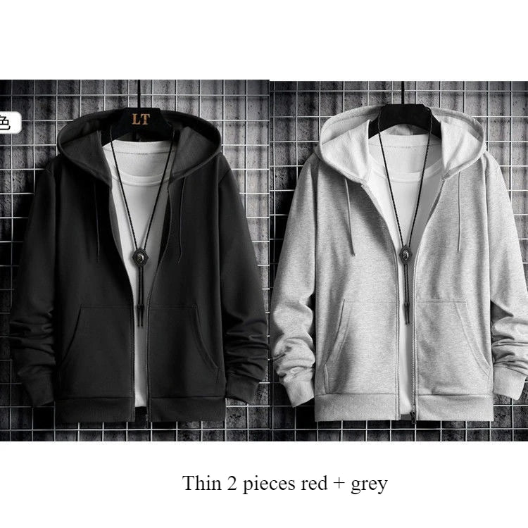 Men's Winter Windproof Hoodie - Sherpa Lined Thermal Zip Up Sweatshirt