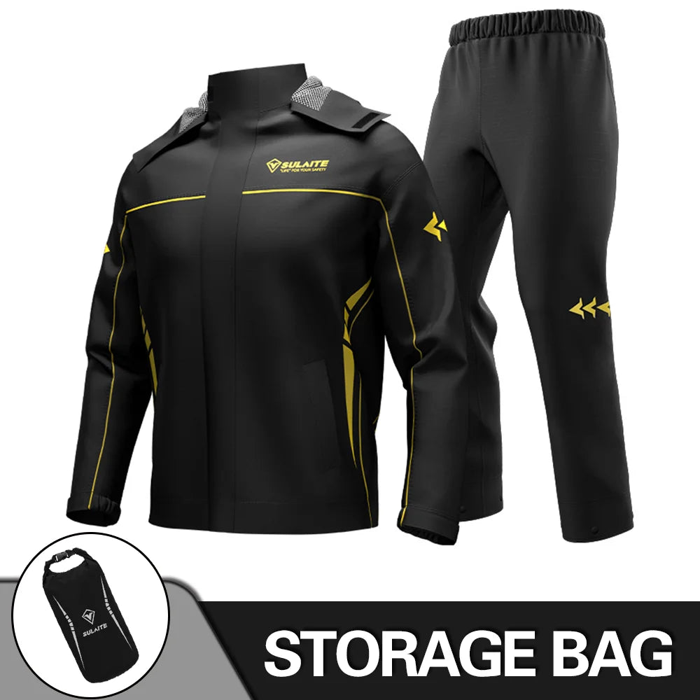 Unisex Waterproof Motorcycle Rain Suit for Camping, Hiking, and Fishing