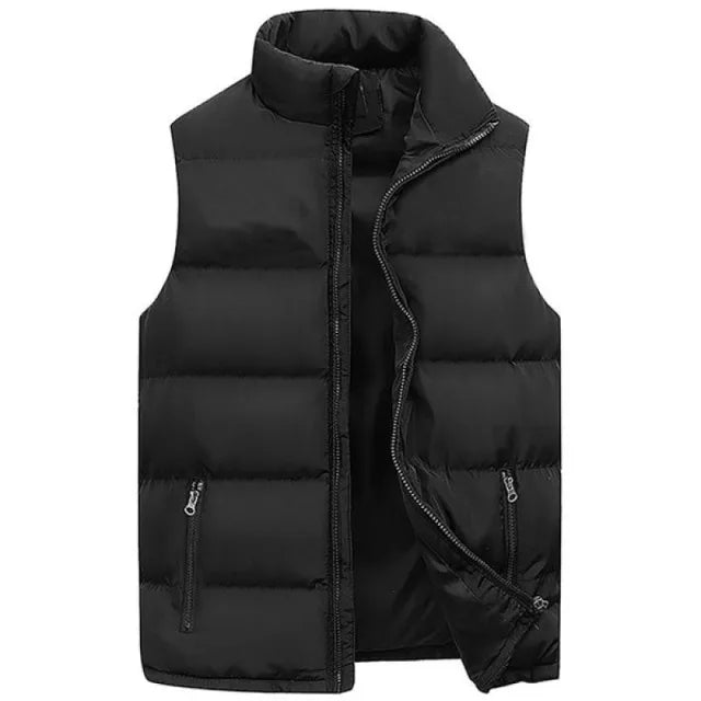 Men's Warm Waterproof Sleeveless Vest Jacket for Winter and Autumn