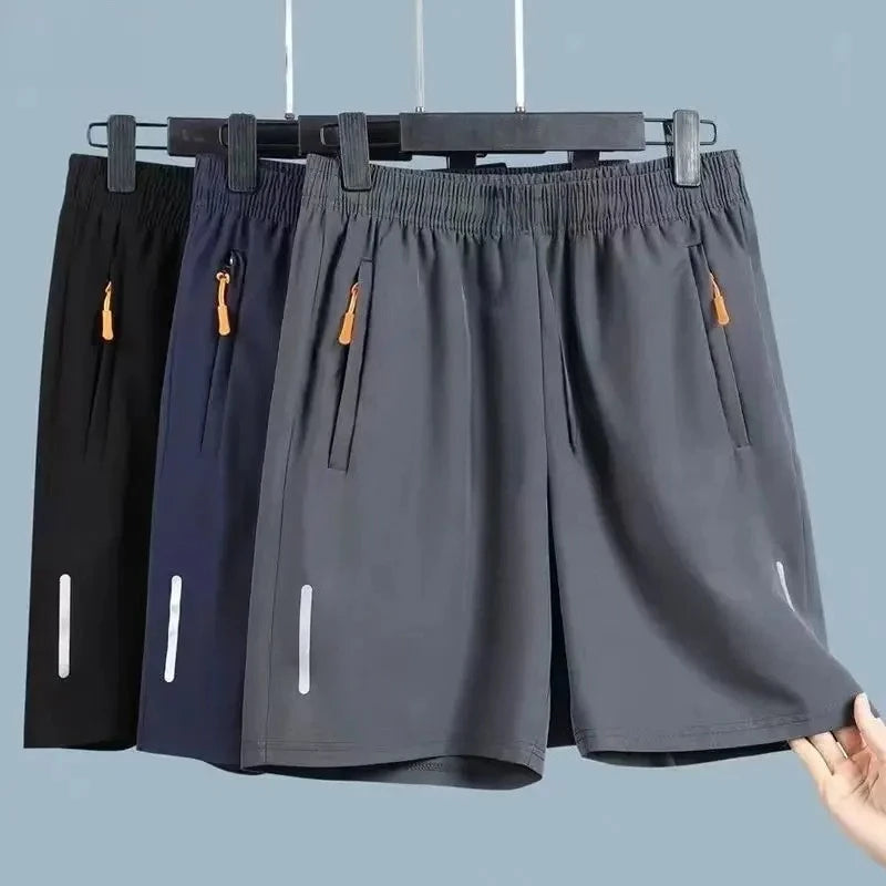 Men's Summer Quick-Dry Ice Silk Sports Shorts for Gym and Beach